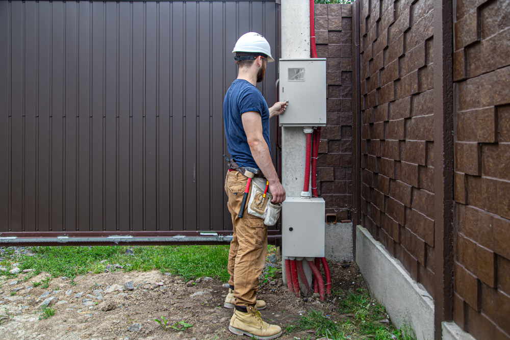 Electrician testing circuit at residential panel